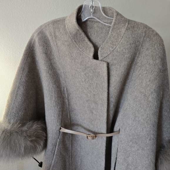 High End Double Sided Coat Women's Fox Collar Cloak Shawl Woolen Fashion - Picture 5 of 7